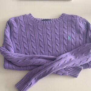 Ralph Lauren Purple Cable Knit Sweater
